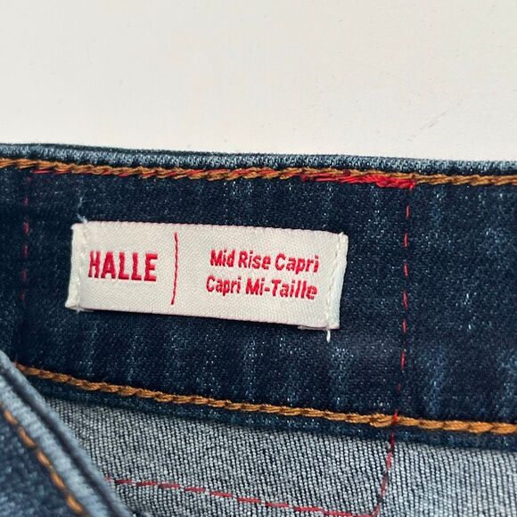 TRUE RELIGION Women’s Jeans Size 27 Blue Halle Mid Rise Capri Distressed Skinny - Picture 6 of 16